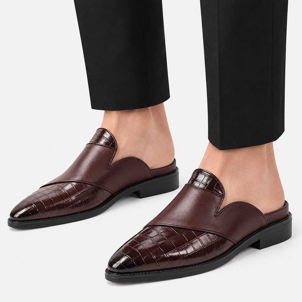 Ma boutique Mens Red Breathable Business Loafers – British Style Soft Sole Casual Slip-On