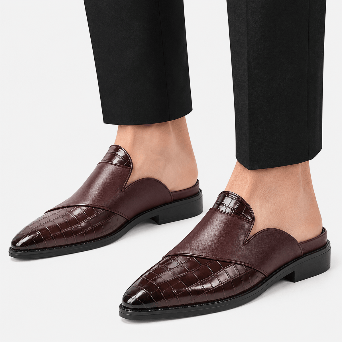 Ma boutique Mens Red Breathable Business Loafers – British Style Soft Sole Casual Slip-On