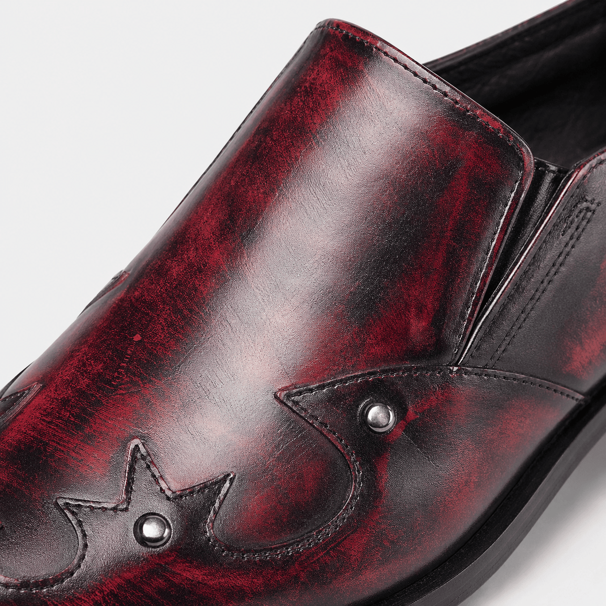 Ma boutique Mens Red Patent Leather Loafers – Italian Style Slip-On Brown Formal Dress Shoes