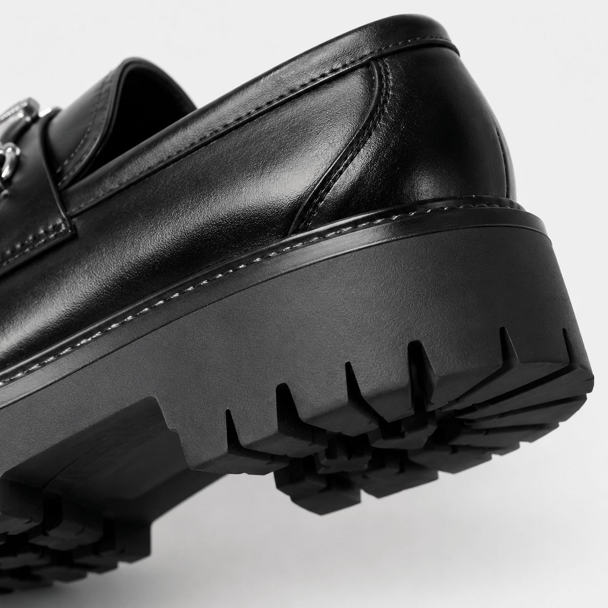 Ma boutique Mens Thick Sole Penny Loafers – Black Classic Buckle Slip-On Formal Business Dress Shoes