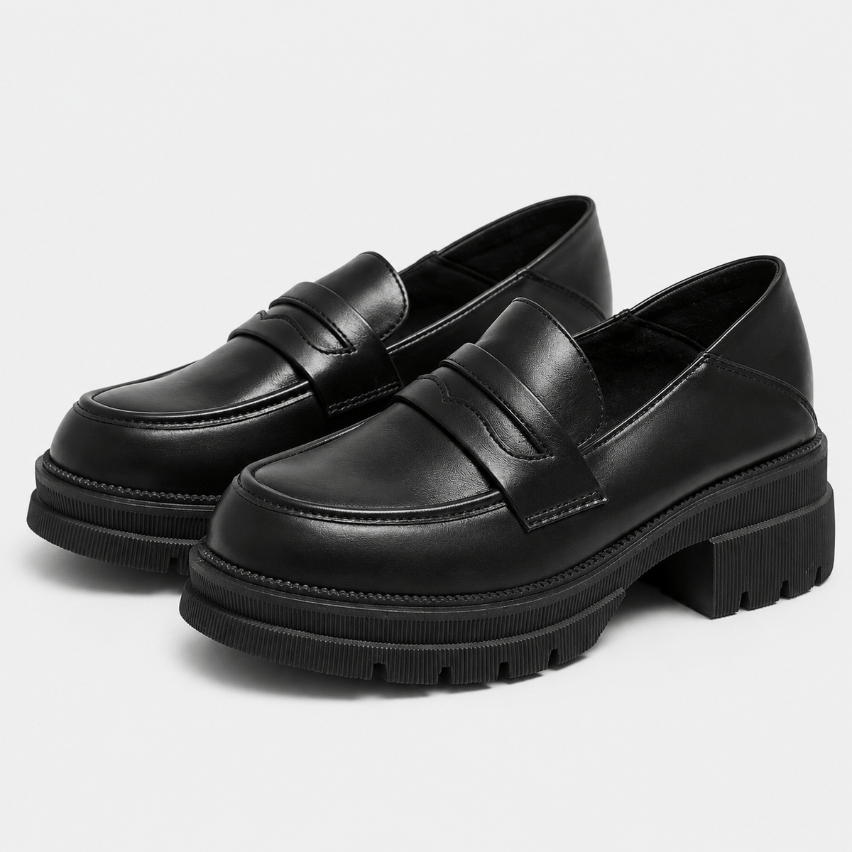 Ma boutique Women's Brown Platform Loafers Black – British Style Espadrilles for Daily & Commuting Wear