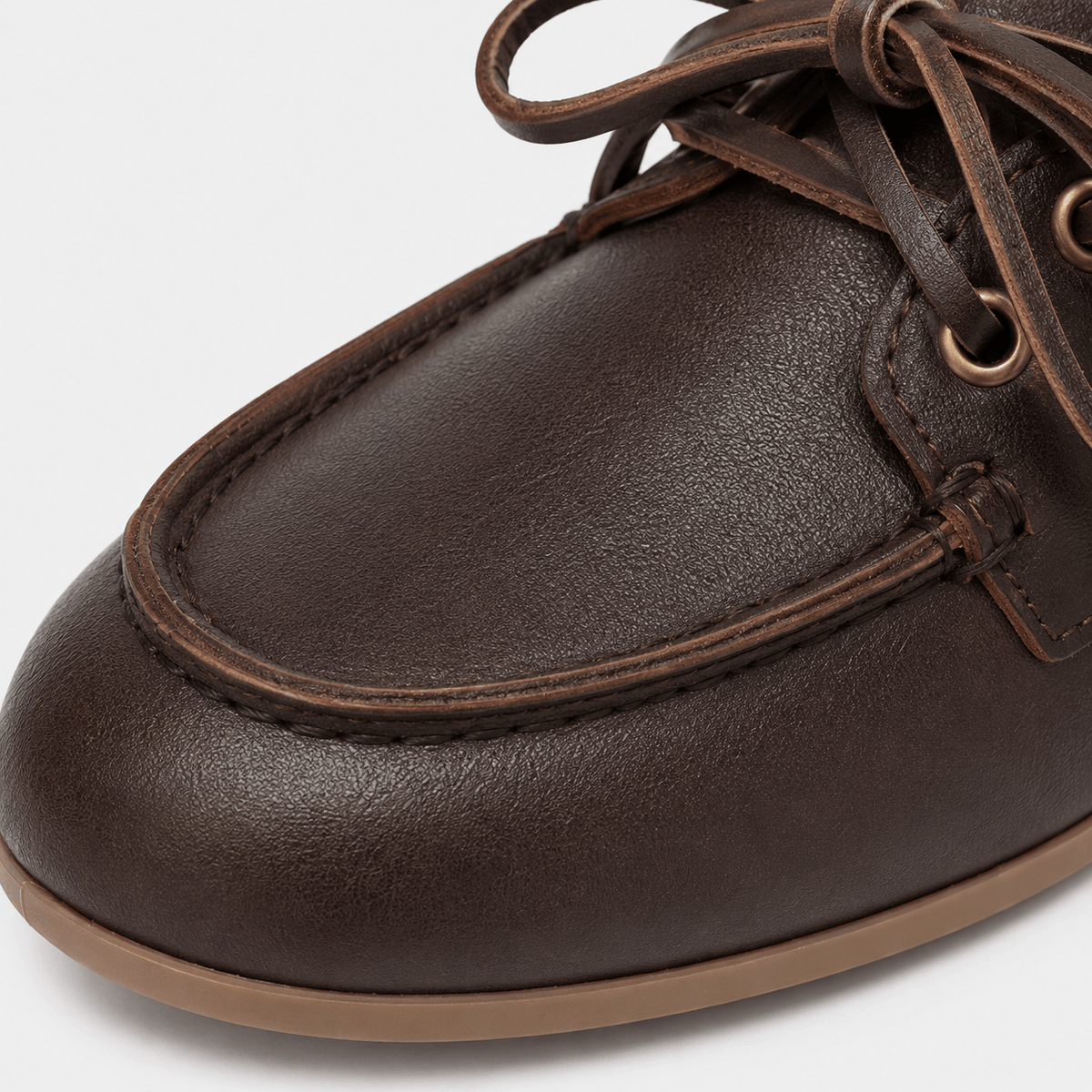 Ma boutique Women's Genuine Leather Boat Loafers – Brown Classic Flat Moccasin Shoes