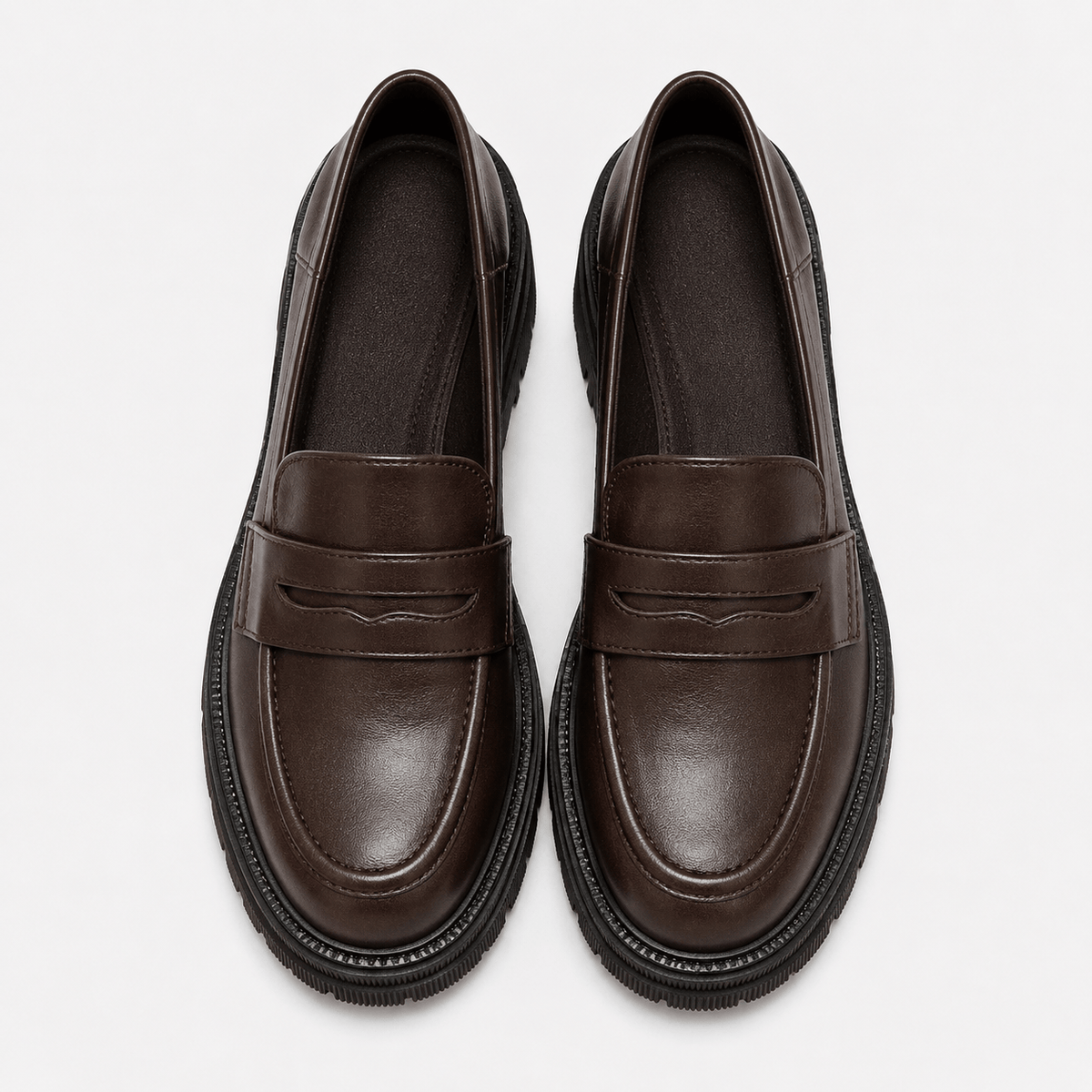 Ma boutique Women's Platform Loafers Brown – British Style Espadrilles for Daily & Commuting Wear