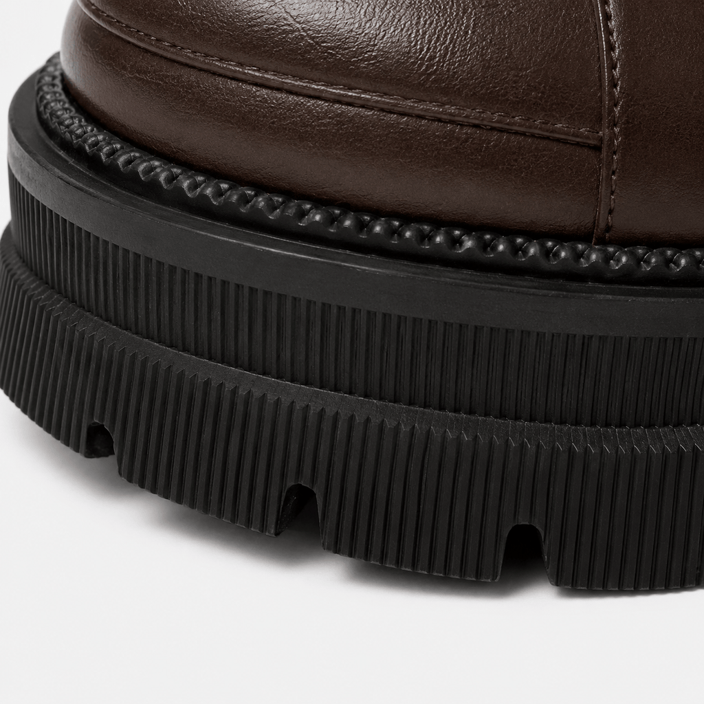 Ma boutique Women's Platform Loafers Brown – British Style Espadrilles for Daily & Commuting Wear