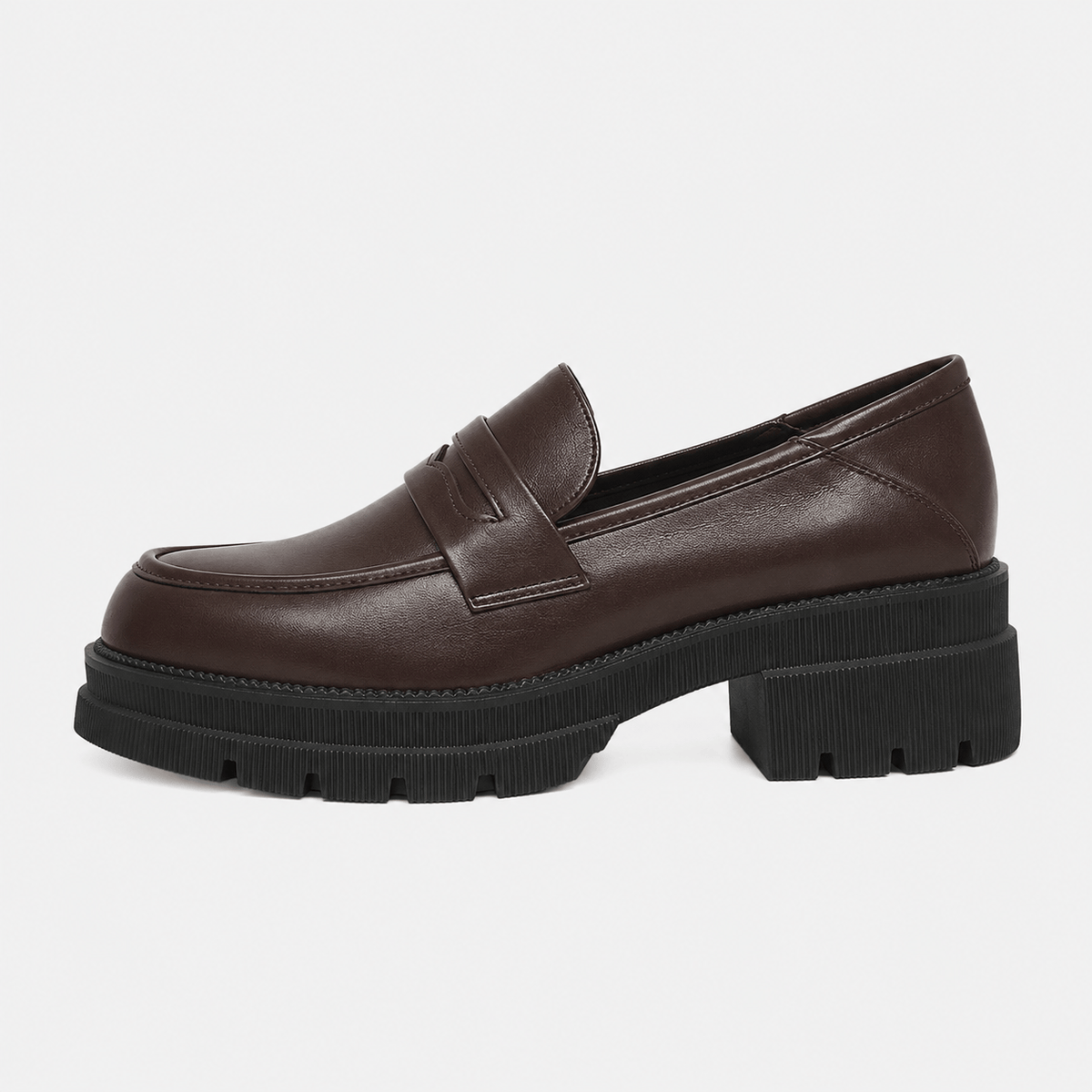 Ma boutique Women's Platform Loafers Brown – British Style Espadrilles for Daily & Commuting Wear
