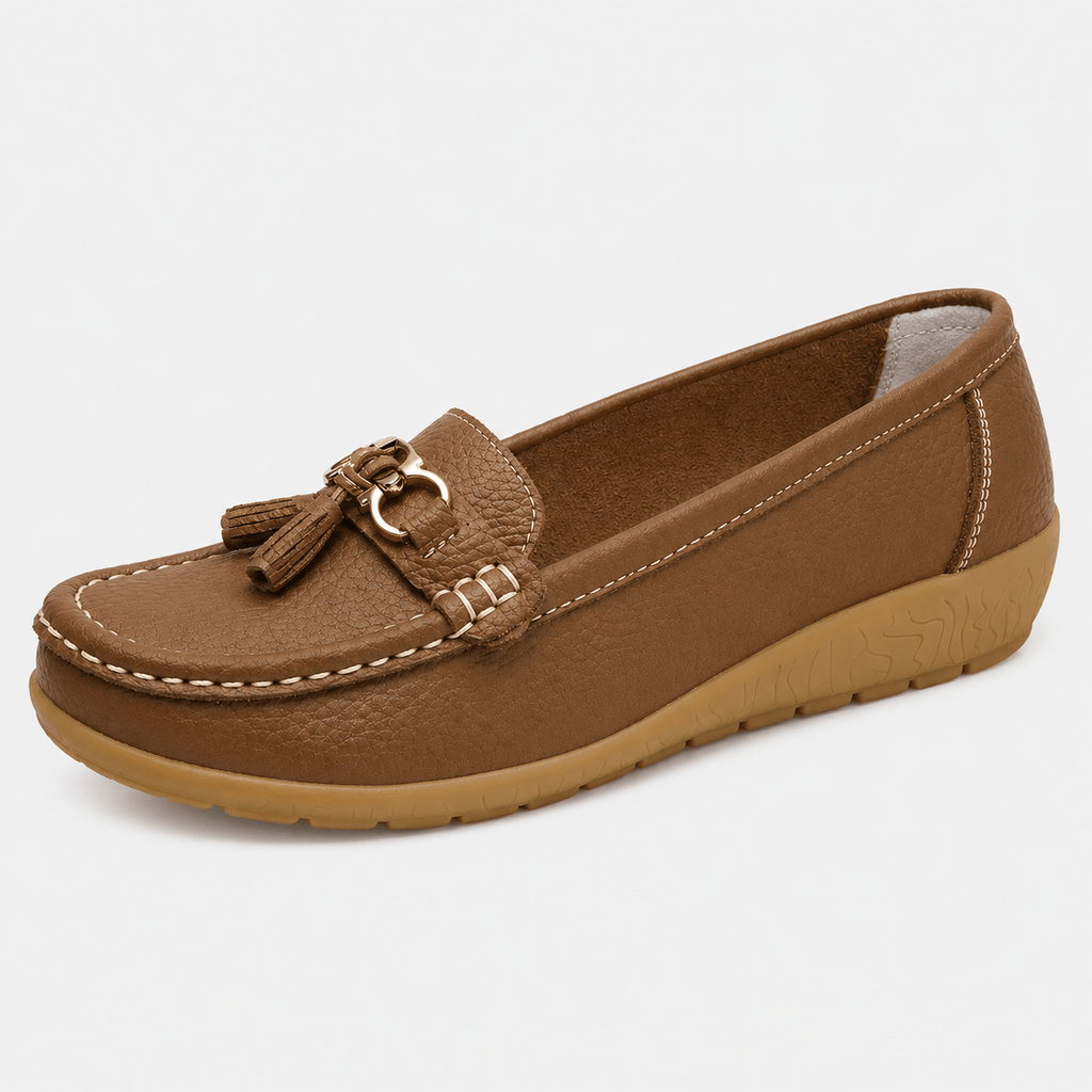 Ma boutique Women's Slip-On Loafers – Black Casual Flat Moccasin Shoes for Everyday Wear
