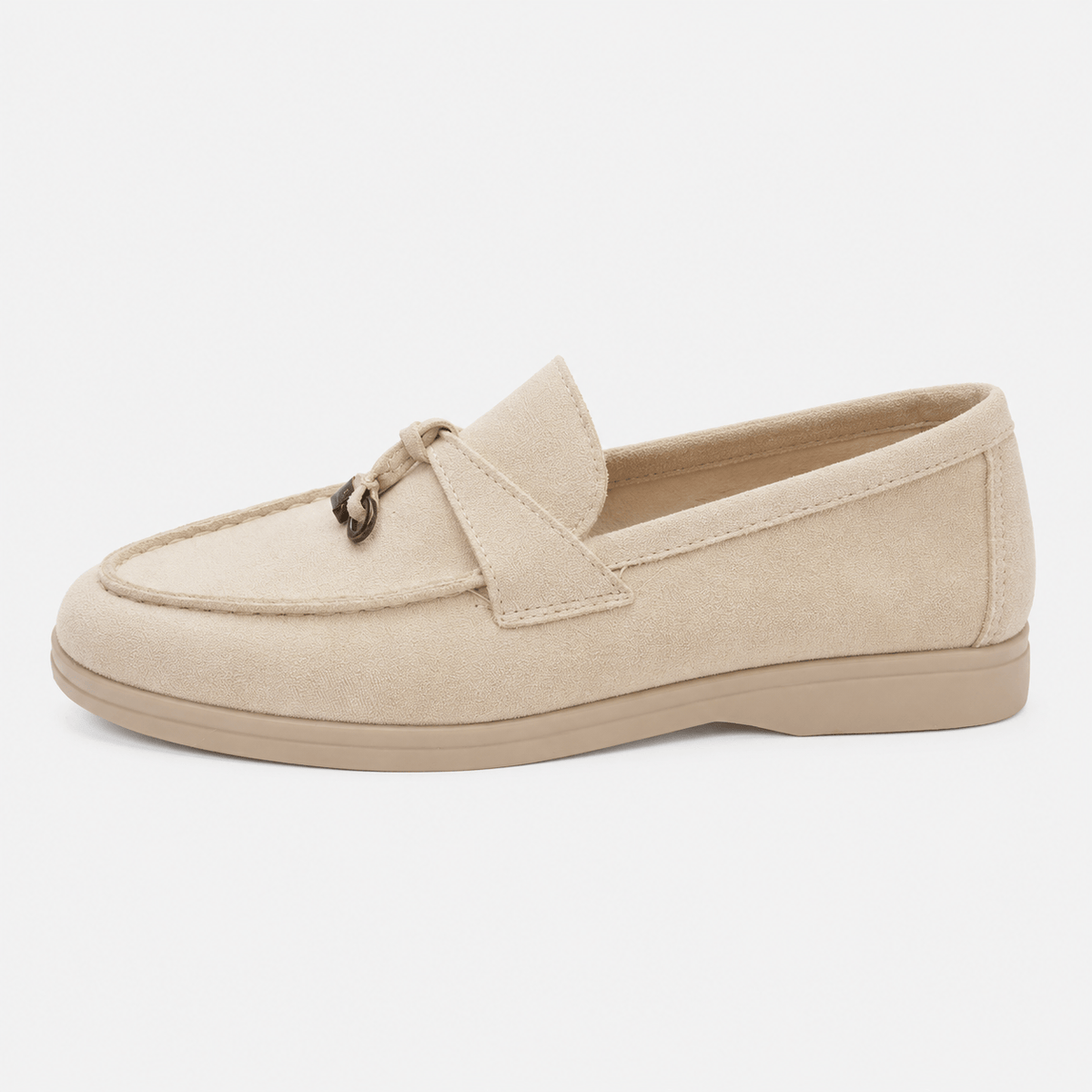 Ma boutique Women's Suede Tassel Loafers – Beige Flat Slip-On Mule Driving Shoes